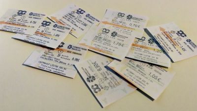 Printed Tickets of a vending machine in Bratislava © echonet.at / rv